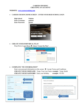 CAREER CRUISING CREATING AN ACCOUNT WEBSITE: www
