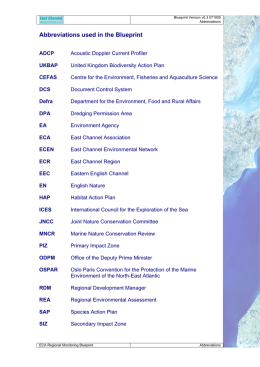 Abbreviations used in the Blueprint