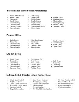 Performance-Based School Partnerships Pioneer RESA NW GA