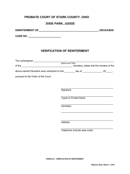 probate court of stark county, ohio dixie park, judge verification of