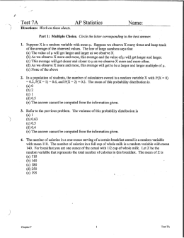 Test 7A AP Statistics , Name: