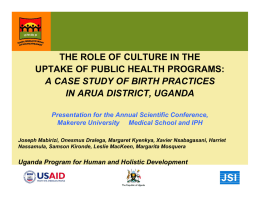 the role of culture in the uptake of public health programs