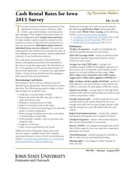 Cash Rental Rates for Iowa 2016 Survey