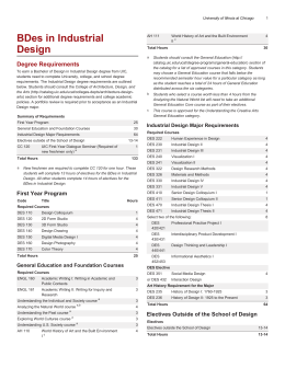 BDes in Industrial Design - University of Illinois at Chicago