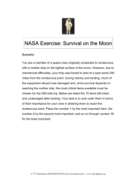 NASA Exercise: Survival on the Moon
