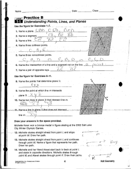 Em. Practice B I . I _ . `1-1 Understanding Points, Lines, and Planes -
