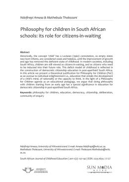 Philosophy for children in South African schools: its role for citizens