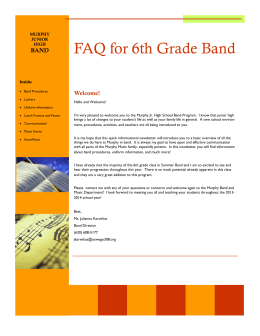 FAQ for 6th Grade Band - Murphy Junior High Band