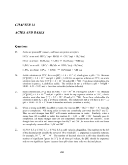 CHAPTER 14 ACIDS AND BASES