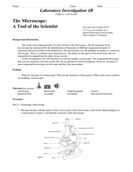 The Microscope: A Tool of the Scientist