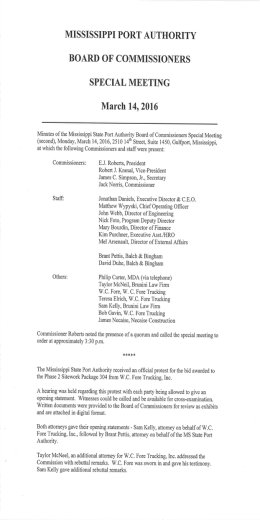 Page 1 MISSISSIPPI PORT AUTHORITY BOARD OF