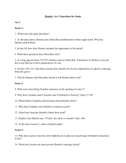 Hamlet: Act 1 Questions for Study Act 1