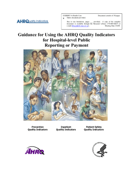 Guidance for Using the AHRQ Quality Indicators for Hospital