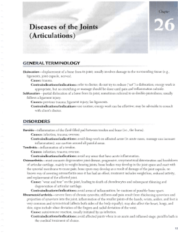 Diseases of the Joints (Articulations)