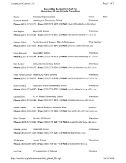 Committee Contact List Page i of 2