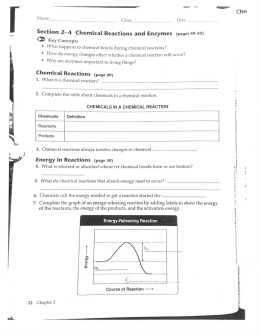 “ Section 2-4 Chemical Reactions and Enzymes (Pages49—53l