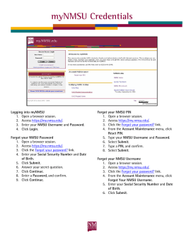 myNMSU Credentials