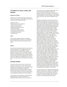 statement of values, vision, and mission college hist