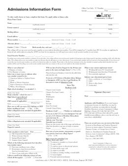 Admissions Information Form