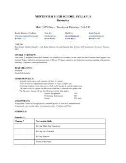 Syllabus - Northview Public Schools