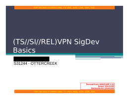 (TS//SI//REL)VPN SigDev Basics