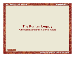 The Puritan Legacy