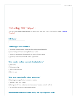 Technology 8 Q1 Test part 1