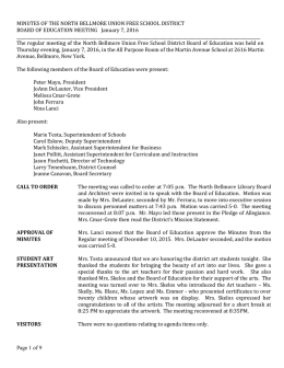 Minutes - North Bellmore Public Schools