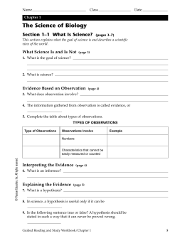 Chapter 1 The Science of Biology, SE
