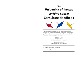 University of Kansas Writing Center Consultant