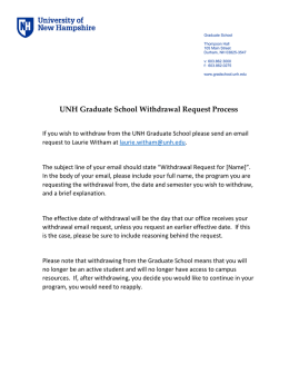 UNH Graduate School Withdrawal Request Process