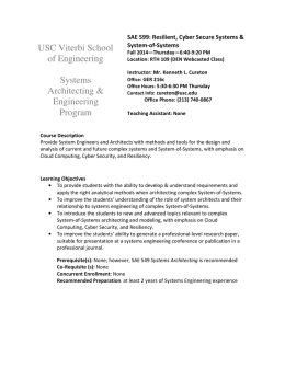 USC Viterbi School of Engineering Systems Architecting