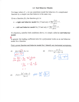 Page 1 2.2 End Behavior Models For large values of x, we can