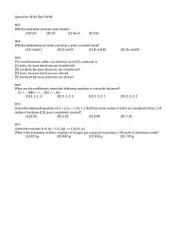 Questions of the Day Set #6 #62 Which compound contains ionic