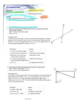 2.7 Paragraph Proofs