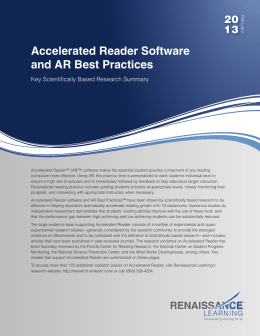 Accelerated Reader Software and AR Best Practices
