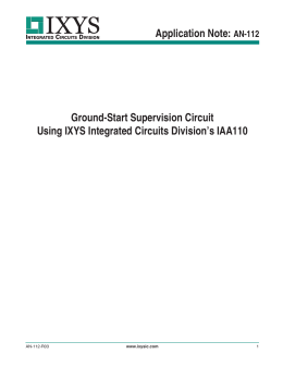 AN-112 Ground-Start Supervision Circuit Using IXYS Integrated