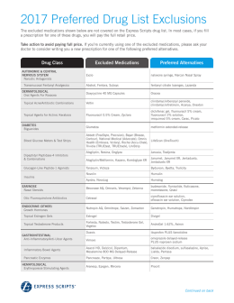 Drug List Exclusions and Alternatives