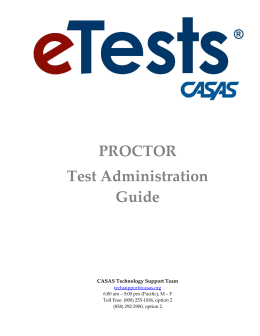 CASAS eTests Online Proctor Test Administration Guide