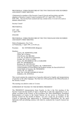 PROVISIONAL VERBATIM RECORD OF THE TWO THOUSAND
