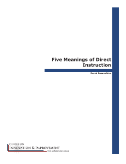 Five Meanings of Direct Instruction