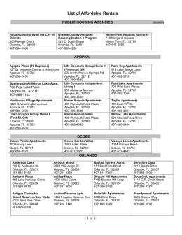 List of Affordable Rentals - Florida`s Center for Child Welfare