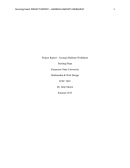 Project Report – Georgia Habitats WebQuest