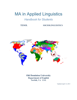 Old Dominion University - Bridget Anderson Linguistics