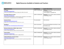 Digital Resources Available to Students and Teachers