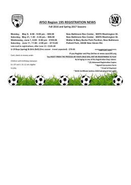 AYSO Region 195 REGISTRATION NEWS