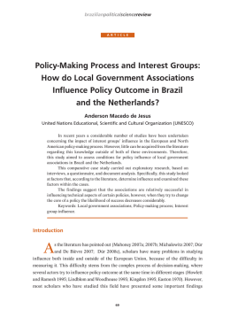 Policy-Making Process and interest Groups: How do Local
