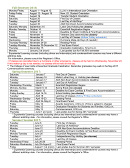 Academic Calendar 2016