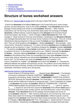 Structure of bones worksheet answers