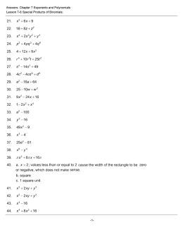 Alg 1 Answers and Solutions_Algebra 1